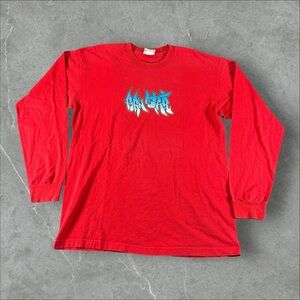 Vintage Porn Star Shirt Mens Large Red 90s Skate Skateboard Long Sleeve Graffiti